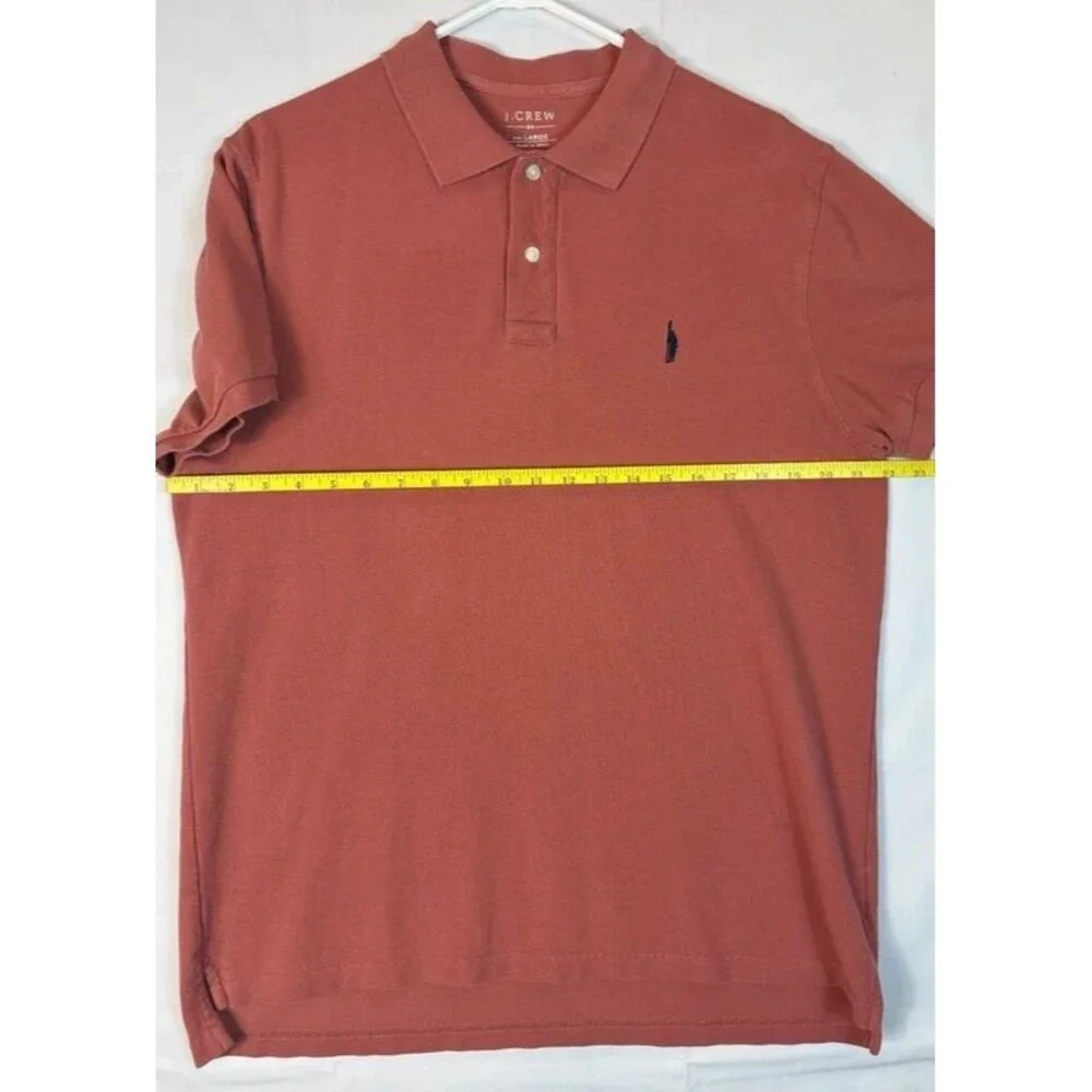 J Crew Oarsman Polo S/S Piqued Cotton Orange Men’s Large Summer Casual Preppy